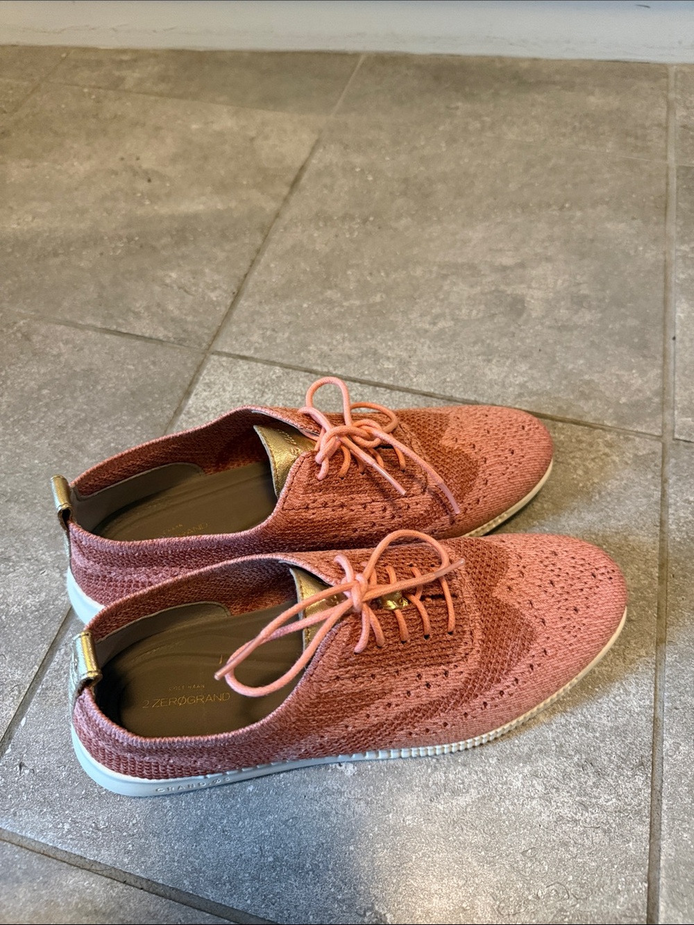 Cole Haan Women’s Dusty Rose Knit Lace-Up Sneakers